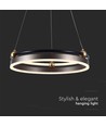 20W LED designer pendel - Enkel ring, 3000K, kaffefarge, 2400lm