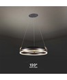 20W LED designer pendel - Enkel ring, 3000K, kaffefarge, 2400lm
