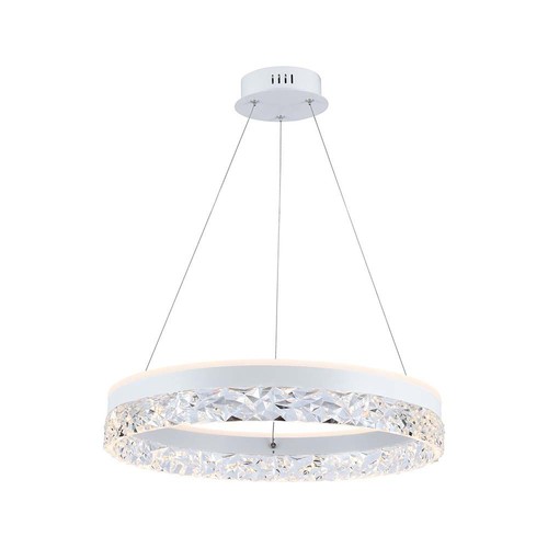 25W LED Designer pendel, Ø50cm - Ring design, hvit, 3000lm, 3000K, varm hvit