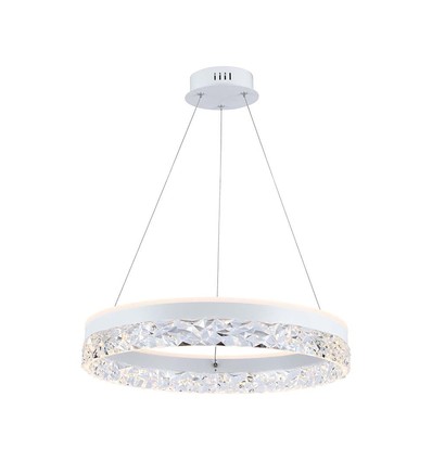 25W LED Designer pendel, Ø50cm - Ring design, hvit, 3000lm, 3000K, varm hvit