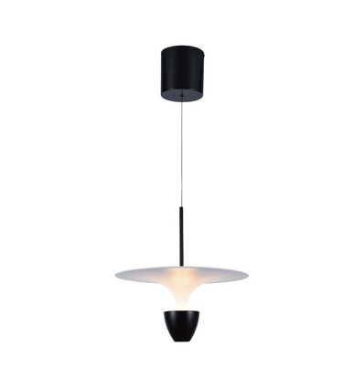 9W LED designer pendel - 3000K, 1000lm, hvit/sort, justerbar høyde, inkl. lyskilde
