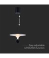 9W LED designer pendel - 3000K, 1000lm, hvit/sort, justerbar høyde, inkl. lyskilde