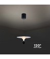 9W LED designer pendel - 3000K, 1000lm, hvit/sort, justerbar høyde, inkl. lyskilde