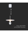 9W LED pendel - 30x320x100cm, 1000lm, 3000K, hvit/grå kropp