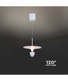 9W LED pendel - 30x320x100cm, 1000lm, 3000K, hvit/grå kropp
