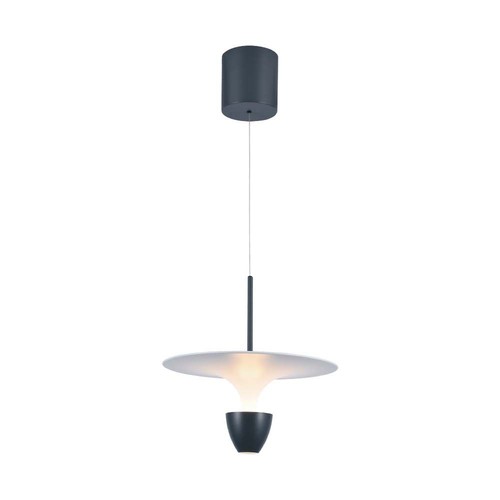 9W LED pendel - 1000lm, 3000K, hvit-grå kropp, 30x320x100cm