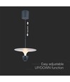 9W LED pendel - 1000lm, 3000K, hvit-grå kropp, 30x320x100cm
