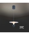 9W LED pendel - 1000lm, 3000K, hvit-grå kropp, 30x320x100cm