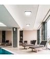 48W LED taklampe - 42 x 42cm, sort kant