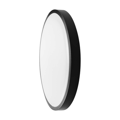 18W LED taklampe med sensor - Ø22,5cm, IP44, sort kant, 4000K, mikrobølge sensor