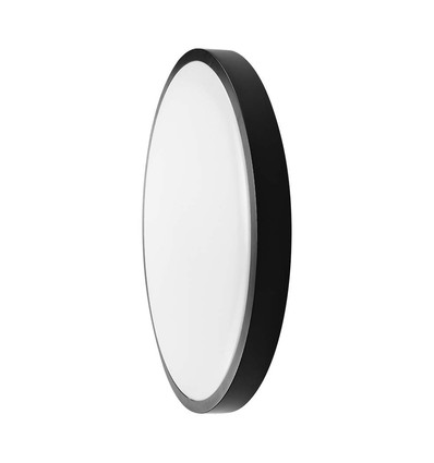 18W LED taklampe med sensor - Ø22,5cm, IP44, sort kant, 4000K, mikrobølge sensor