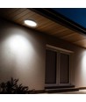 18W LED taklampe med sensor - Ø22,5cm, IP44, sort kant, 4000K, mikrobølge sensor