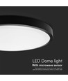 18W LED taklampe med sensor - Ø22,5cm, IP44, sort kant, 4000K, mikrobølge sensor