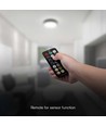18W LED taklampe med sensor - Ø22,5cm, IP44, sort kant, 4000K, mikrobølge sensor