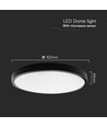 36W LED sensorlampe - Ø42cm, IP44, sort kant, innebygd mikrobølgesensor