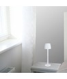 3W oppladbar LED bordlampe, touch dimbar - 310lm, 3000K, sort/transparent, høyde 37cm