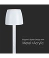 3W oppladbar LED bordlampe, touch dimbar - 310lm, 3000K, sort/transparent, høyde 37cm