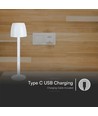 3W oppladbar LED bordlampe, touch dimbar - 310lm, 3000K, sort/transparent, høyde 37cm