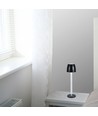 3W oppladbar LED bordlampe, touch dimbar - 3000K, 1800mAh, sort, DC 5V