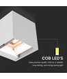 9W Solcelle LED vegglampe med sensor - Hvit, IP65, PIR bevegelsessensor, 4000K, COB LED