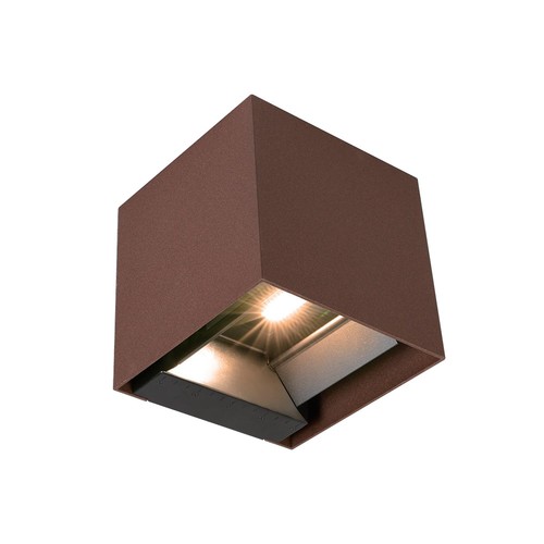 9W Solcelle vegglampe - IP65, 4000K, Cortenfarget, COB, PIR-sensor
