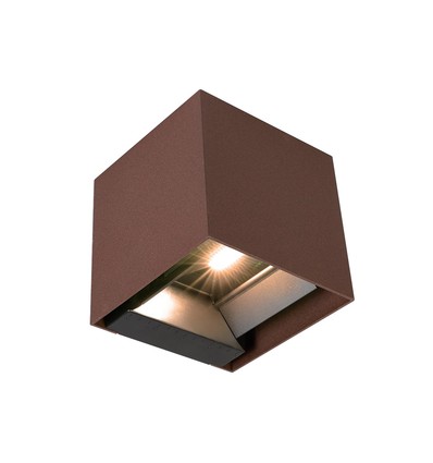 9W Solcelle vegglampe - IP65, 4000K, Cortenfarget, COB, PIR-sensor