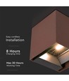 9W Solcelle vegglampe - IP65, 4000K, Cortenfarget, COB, PIR-sensor