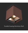 9W Corten Solcelle Vegglampe - COB, PIR Sensor, 4000K, Corten, IP65