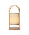 1,5W oppladbar LED bordlampe - Touch dimbar, 5V, beige med trehåndtak, 3000K