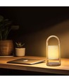 1,5W oppladbar LED bordlampe - Touch dimbar, 5V, beige med trehåndtak, 3000K
