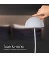 3W oppladbar LED bordlampe med touch dim - 3000K, hvit, 5V, inkl. batteri