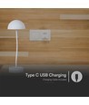 3W oppladbar LED bordlampe med touch dim - 3000K, hvit, 5V, inkl. batteri