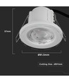 5W Ø8,1cm Samsung LED indbygningsspot - IP65, 4000K, dæmpbar, brannhemmende, Hull: Ø5,7 cm, 5 års garanti