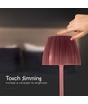 2,7W oppladbar LED bordlampe, brun - Touch dimbar, 3-i-1 CCT, USB-C, 5V DC, høyde 34cm