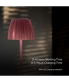 2,7W oppladbar LED bordlampe, brun - Touch dimbar, 3-i-1 CCT, USB-C, 5V DC, høyde 34cm