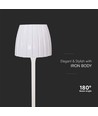 2,7W oppladbar LED bordlampe, hvit - Touch dimbar, 3-i-1 CCT, USB-C, høyde 34cm