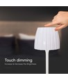 2,7W oppladbar LED bordlampe, hvit - Touch dimbar, 3-i-1 CCT, USB-C, høyde 34cm