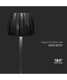2,7W LED bordlampe, sort - Touch dimbar, 3-i-1 CCT, oppladbar, USB-C, 10,5 x 34 cm