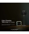2,7W LED bordlampe, sort - Touch dimbar, 3-i-1 CCT, oppladbar, USB-C, 10,5 x 34 cm