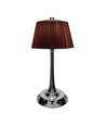 1,5W LED bordlampe, touch dimbar, brun skjerm - CCT, oppladbar, krom, inkl. batteri og USB-C