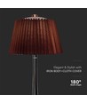 1,5W LED bordlampe, touch dimbar, brun skjerm - CCT, oppladbar, krom, inkl. batteri og USB-C