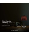 1,5W LED bordlampe, touch dimbar, brun skjerm - CCT, oppladbar, krom, inkl. batteri og USB-C