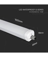 150cm 48W vanntett komplett LED-armatur, gjennomgangskoblet - 6240lm, 130lm/W, IP65, 6 års garanti