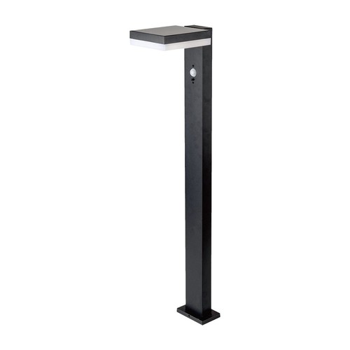 5,5W Solcelle hagelampe med sensor - Sort, PIR-sensor, IP54, sort