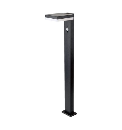 5,5W Solcelle hagelampe med sensor - Sort, PIR-sensor, IP54, sort