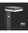 5,5W Solcelle hagelampe med sensor - Sort, PIR-sensor, IP54, sort
