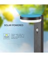5,5W LED solcelle hagelampe med sensor - IP54, 3000K, PIR sensor, sort finish