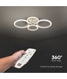 45W LED taklampe - 3900lm, 3-trinn dimbar, 3-i-1 CCT, hvit, inkl. fjernkontroll