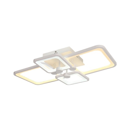 70W LED taklampe med fjernkontroll - 6000lm, CCT, dimbar, hvit metall, 58,5 x 39 cm