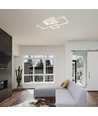 70W LED taklampe med fjernkontroll - 6000lm, CCT, dimbar, hvit metall, 58,5 x 39 cm